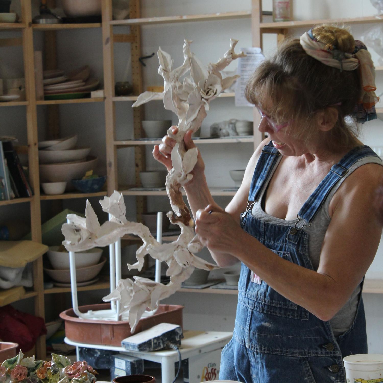 Susan Bergman Teaching Ceramic Sculpture