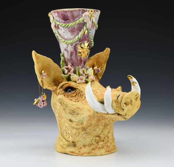 Hand sculpted ceramic barware by Susan Bergman